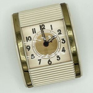 Vintage 1950’s Westclox Travel Alarm Clock MCM Wind Up Art Deco Roll Face | ELEC